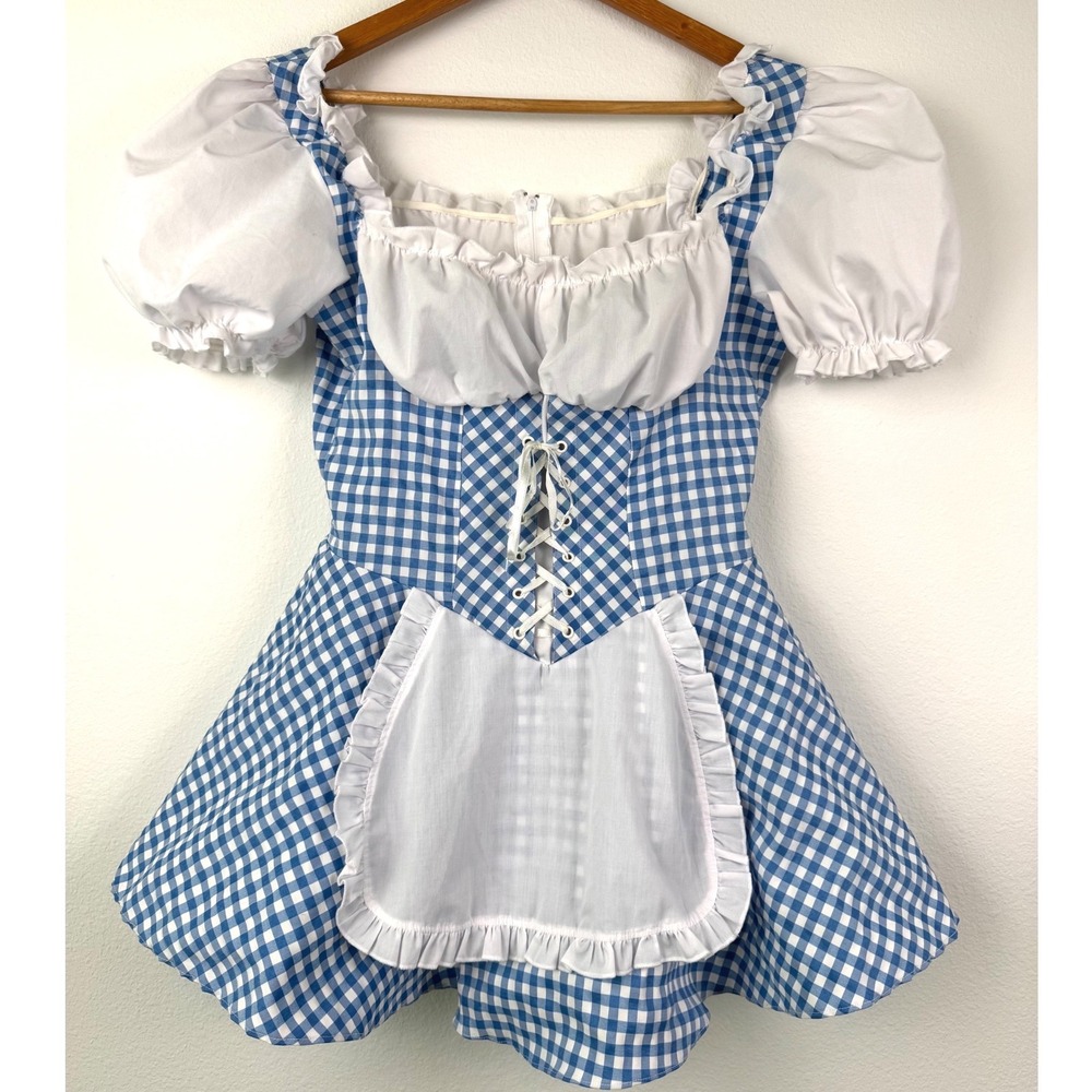 California Costume Dorothy Dress Women M Blue Gingham Excellent Cottagecore VTG